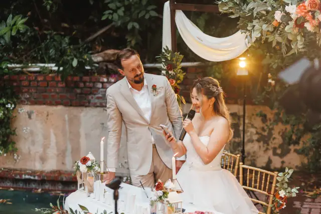 Jenny and Ken wedding at the Hollywood Hills in Los Angeles — Spanish tile & the pool, photograph 8