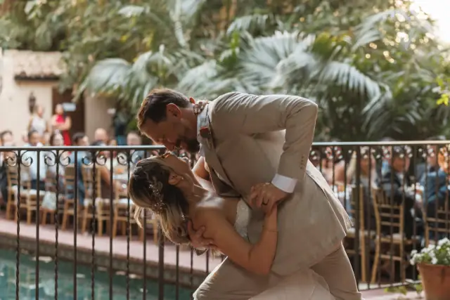 Jenny and Ken wedding at the Hollywood Hills in Los Angeles — Spanish tile & the pool, photograph 6